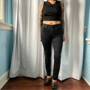 madewell black high riser skinny trousers waist 28